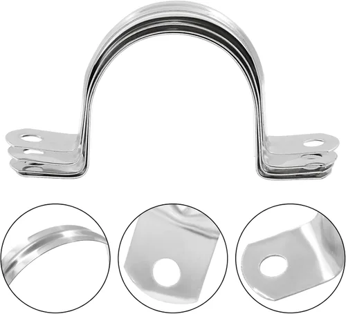 Miniatura 3 de 20 correas de tubo rígido M45, abrazaderas de conducto de acero inoxidable, correa de dos agujeros, abrazadera de tubo de soporte en U para tubos