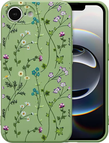 Miniatura 106 de RALEAVO Funda Floral para iPhone 12, Cubierta de Silicona Líquida con Bonito Patrón de Rama de Flores para Niñas y Mujeres, Funda Protectora de Goma
