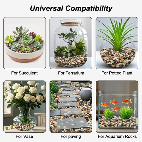 Miniatura 7 de Rocas para pecera, Rocas de río Virekm, piedras decorativas ornamentales para paisajismo de jardín, grava de relleno para decoración del hogar