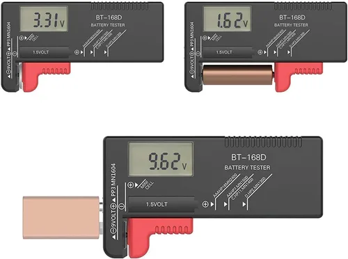 Miniatura 7 de Estuche organizador de almacenamiento de baterías con probador digital, capacidad para 136 baterías AAA AA C D 9V y de botón, diseño compacto