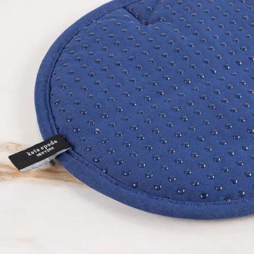 Miniatura 8 de Kate Spade New York Joy Dot - Manoplas de horno y agarrador de ollas juego de 2 unidades, 7 x 13 pulgadas, 8 pulgadas, redondo, azul marino/crema
