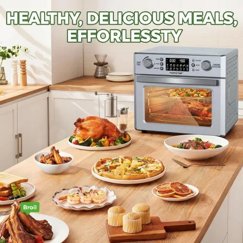 Miniatura 2 de NutriChef Horno freidora de aire eléctrico de 26L Freidora de aire giratoria de 1700W de sobremesa Función de rotación 360° 10 menús