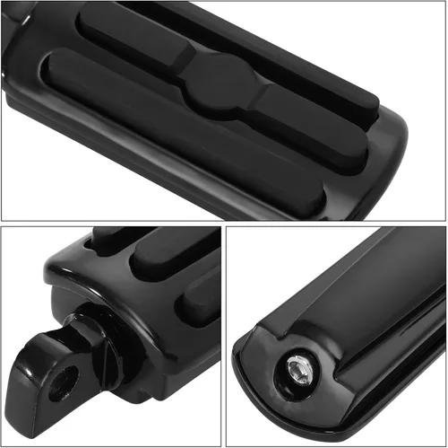 Miniatura 4 de TCMT 10 mm Estribos para motocicletas Compatibles con Harley Street Glide Road King Montura macho (Estribos estilo A, negro)