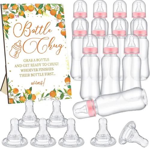Miniatura 12 de TrelaCo Safari Cool Baby Shower Games Bottle Chug Sign Wooden Jungle Animals Set de regalo para revelación de género suministros de fiesta y 12