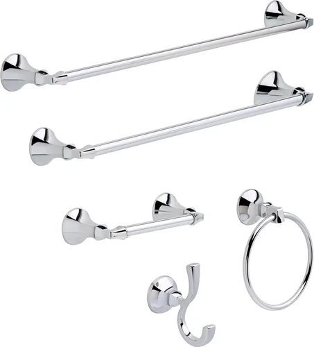 Miniatura 2 de Delta Ashlyn 76424 - Toallero de 24 pulgadas para baño, cromo pulido, toallero para pared de baño, toallero montado en la pared