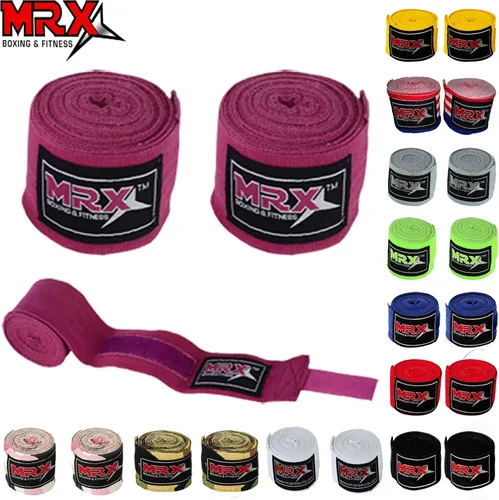 Miniatura 2 de MRX BOXING & FITNESS Boxing Hand Wraps Semi-Elalstic Multi Colors Great for MMA Boxing Muay Thai Kick Boxing Training 118, 160, 180 Length