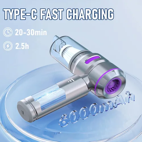 Miniatura 2 de Aspiradora Mini, 4 en 1 21000PA Aspiradora de Coche Sin Cepillo & Aspiradora de Aire 210000RPM Soplador de Aire con Batería de 9000mAh Aspiradora