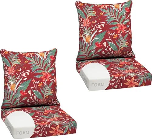 Miniatura 88 de Arden Outdoor Deep Seat Cushion Set, 24 x 24 pulgadas, Cojín para patio resistente al clima, a la lluvia y a la decoloración para silla, sofá y sofá