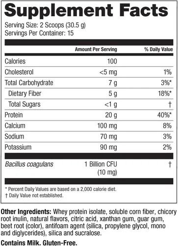 Miniatura 4 de Celebrate Vitamins Rebuild Proteína en polvo con probióticos y prebióticos, 0.71 onzas de proteína aislada de suero de leche, alta fibra