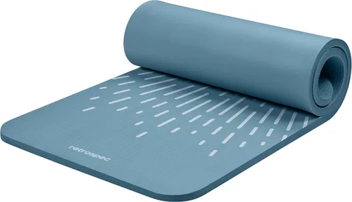 Retrospec Solana - Tapete de yoga de 1 pulgada de grosor con correa de nailon, unisex, antideslizante, para yoga, pilates, estiramiento, ejercicios
