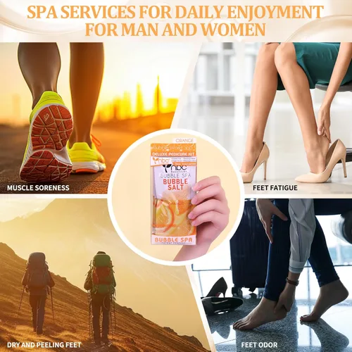 Miniatura 7 de Juego de spa de pedicura para pies, kit de pedicura para el hogar con sal de baño, loción hidratante de crema exfoliante para pies, cuidado de pies