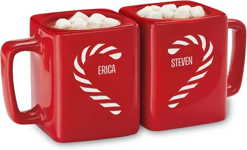 Miniatura 5 de Let's Make Memories Tazas personalizadas para parejas, para Navidad, aniversario, boda, relleno de calcetines navideños – cuadrado de cerámica