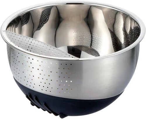 Lavador de Arroz Colador Tazón Tazón de Lavado de Quinua Colador de Acero Inoxidable Escurridores Laterales Versátiles para Limpiar Enjuagar Frutas,
