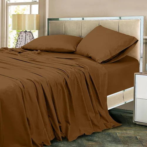 Miniatura 7 de ROYALE LINENS Juego de sábanas de algodón peinado de fibra larga 100% de 300 hilos - Sábanas de 4 piezas para cama King - 1 ajustable, 1 plana y 2