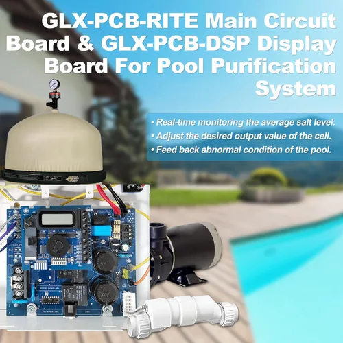 Miniatura 2 de Reemplazo de placa de circuito principal GLX-PCB-RITE 2026 y placa de visualización GLX-PCB-DSP para generadores de cloro sal Hayward Goldline Aqua