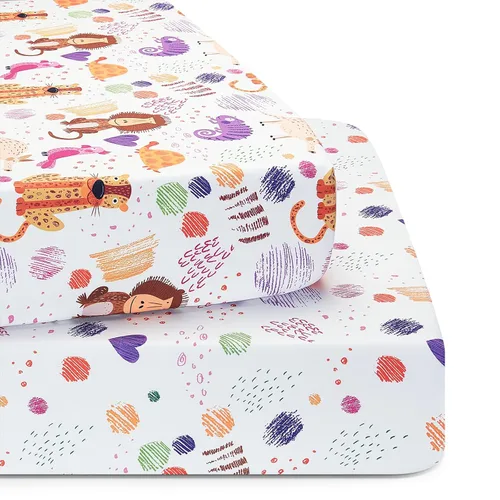Miniatura 13 de TILLYOU Sábanas para cuna de bebé para niños y niñas, sábanas súper suaves para cama de niño pequeño, paquete de 2 sábanas para colchón estándar