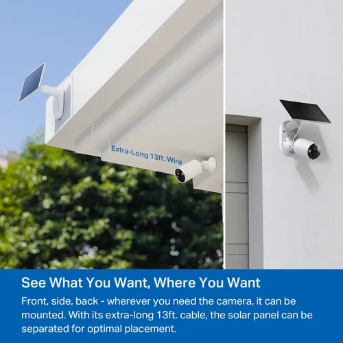 Miniatura 4 de Tapo TP-Link Tapo SolarCam C402 Kit, cámara solar para exteriores con batería y base de panel solar, inalámbrica, 1080P, detección gratuita de Blanco