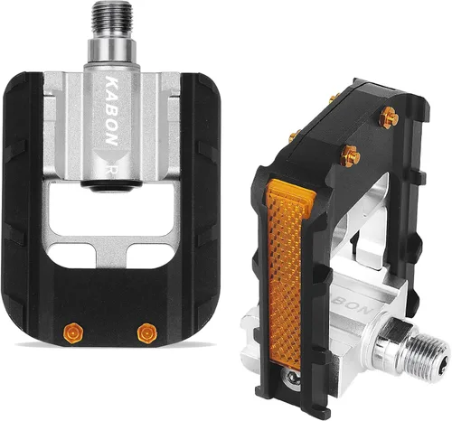 Miniatura 8 de KABON Pedales de bicicleta plegables, pedales plegables de bicicleta con aluminio, pedales de ciclismo antideslizantes universales de 9/16 pulgadas
