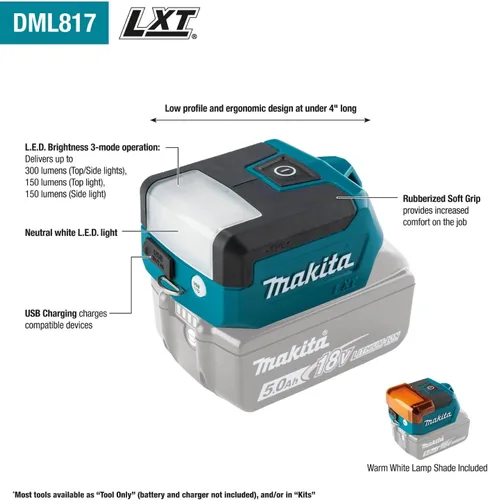 Miniatura 2 de Makita DML817 LXT® linterna LED compacta de 18 V, solo linterna