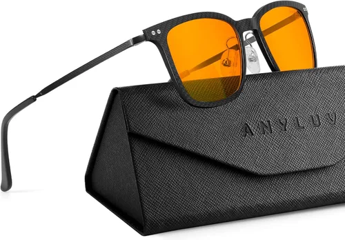 Miniatura 27 de ANYLUV Gafas de luz azul para hombre Gafas de bloqueo de luz azul: gafas ligeras de luz azul de fibra de carbono antifatiga regalo