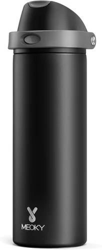 Miniatura 61 de Botella de agua aislada de 40 onzas con popote, botella de agua de metal de acero inoxidable con tapa 2 en 1, a prueba de fugas, fría durante 24