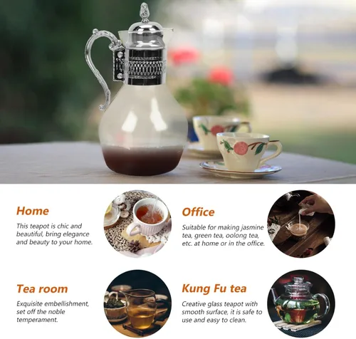 Miniatura 7 de Botella de café con leche de vidrio, tetera turca, tetera turca, tetera para estufa, estufa, decoración árabe antigua, vasos para servir cocina