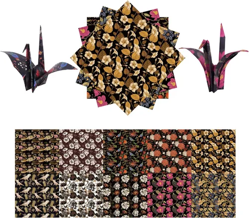 Kit de papel de origami de 50 hojas cuadradas de 6 pulgadas, color de doble cara, 10 colores vivos para manualidades a mano, papel origami,