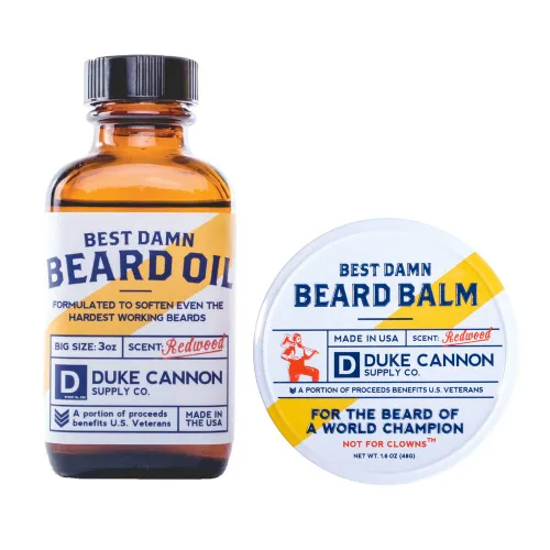 Miniatura 9 de Duke Cannon Big Bourbon Beard Care Collection Set de regalo, lavado de barba (6 onzas), bálsamo (1.6 onzas) y aceite (3 onzas), aroma de barril