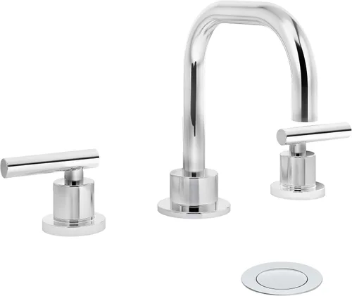 Miniatura 3 de Symmons Dia - Grifo de baño de dos manijas con montaje de drenaje Push Pop en bronce cepillado (1.0 GPM), grande