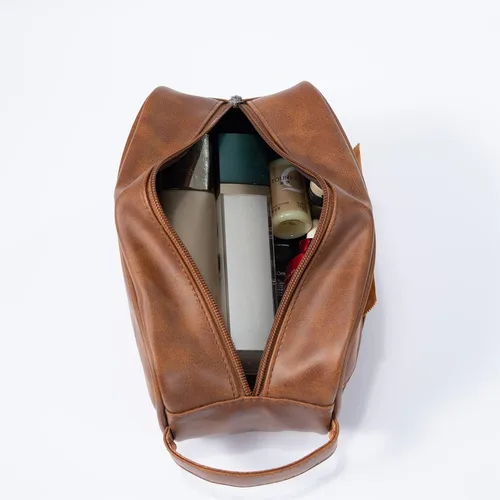 Miniatura 4 de Glamativity Neceser de cuero personalizado para hombres y mujeres, kit de piel vintage, regalo de cumpleaños y padrinos de boda, bolsa de viaje