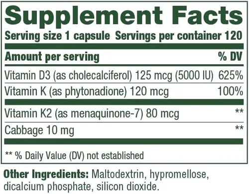 Miniatura 2 de MegaFood Vitamina D3 5000 IU (125 mcg) Salud ósea y apoyo inmunológico con vitaminas D3, K y K2 Vegetariana, sin gluten, hecha sin lácteos ni