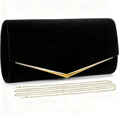Bolso de mano de terciopelo para mujer, bolso de noche formal negro, bolso de boda, bolso de ante rojo para baile de graduación, cóctel, fiesta con