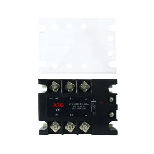 Miniatura 2 de Relé de estado sólido ATO SSR-40DA CC a CA, relé trifásico con indicador LED, entrada 3-32V CC, salida 24-480V CA (40A)