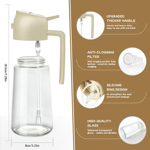 Miniatura 7 de Pulverizador de aceite para cocinar 2 piezas, dispensador de aceite 2 en 1 y rociador de aceites, utensilios de cocina - botella pulverizadora