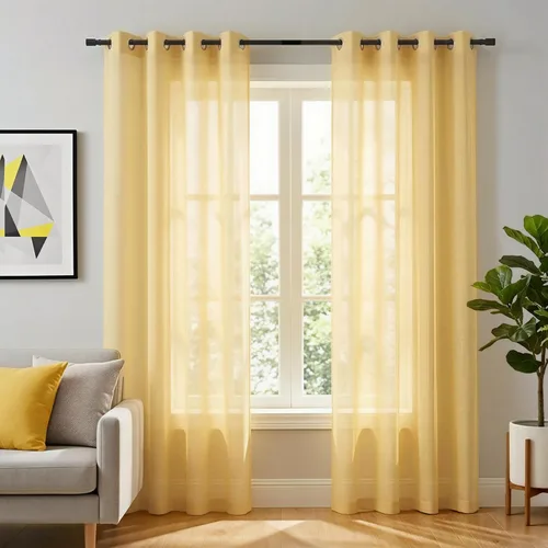 Miniatura 31 de KOUFALL Cortinas traslúcidas de 120 pulgadas de 2 paneles con ojales, juego extra largo de 10 pies de largo, cortinas altas para ventana grande, 52