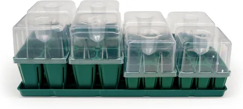 Miniatura 12 de Vego garden Seedling Suite Products, paquete de 8 bandejas de plántulas jumbo con tapas de bandeja de plántulas y bandejas de riego inferiores de 10