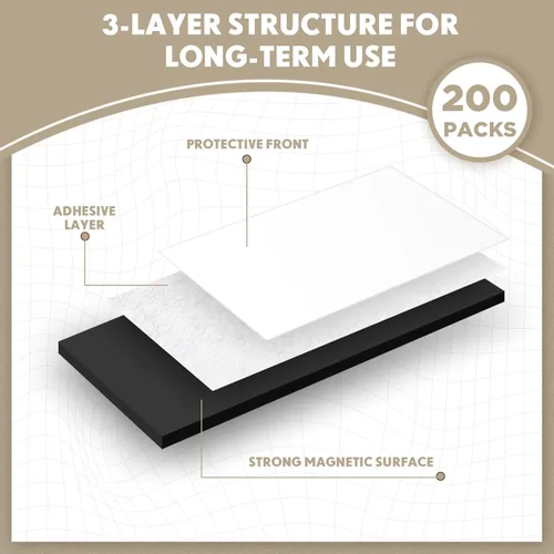 Miniatura 4 de Macarrie Hojas magnéticas adhesivas de 4 x 6 con parte trasera adhesiva, calcomanías de papel magnéticas cortables flexibles para despegar y pegar