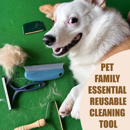 Miniatura 6 de Removedor de pelo de mascotas – Paquete de 4 removedores de pelo de perros y gatos para muebles, removedor de pelusa reutilizable, rastrillo Azul