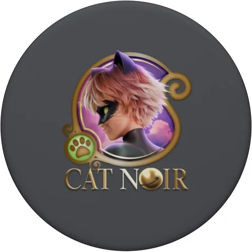 Miniatura 3 de Miraculous Ladybug The Movie Cat Noir Badge Gold PopSockets intercambiables PopGrip