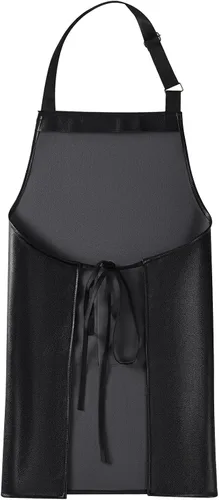 Miniatura 5 de eywlwaar Delantal impermeable de poliuretano con 2 bolsillos grandes, delantal ajustable a prueba de aceite para cocina, lavavajillas, cocina, 29.92