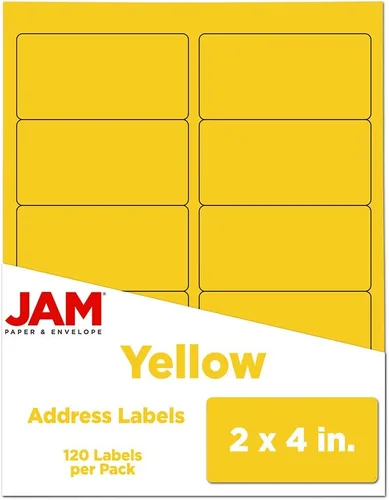 Miniatura 116 de JAM PAPER Etiquetas de envío de hoja completa - Papel adhesivo imprimible - 8 1/2 x 11 - Amarillo - 10 páginas completas/paquete
