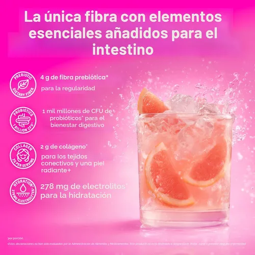 Miniatura 3 de BelliWelli Suplemento de fibra para mujeres y hombres – Polvo de fibra diaria premium de acacia orgánica con colágeno añadido, electrolitos