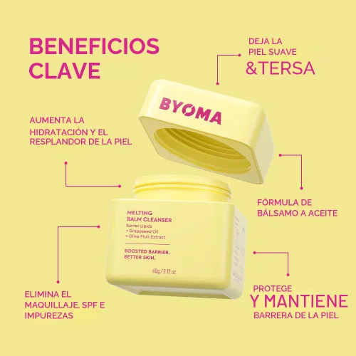 Miniatura 4 de BYOMA Bálsamo Limpiador Facial Derretible - Bálsamo Limpiador Suave como Mantequilla para Reparación de la Barrera Cutánea - Limpiador Facial