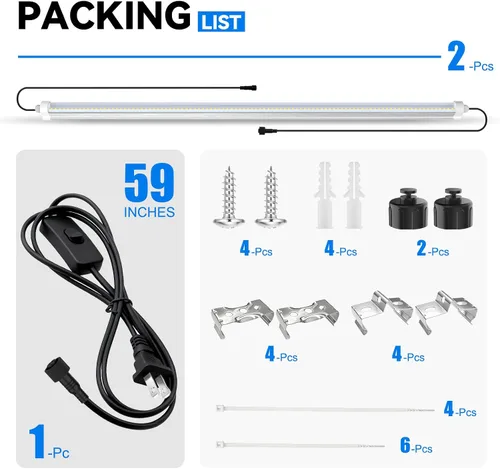 Miniatura 8 de JESLED Luces de cultivo impermeables para plantas de interior, 4 pies de espectro completo 5000K LED para inicio de semillas, plántulas y verduras