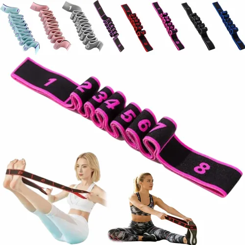 Miniatura 16 de Banda de resistencia de fitness para estiramiento y yoga, bandas de resistencia con asas para brazos, ejercicio de tirador de moda, bandas