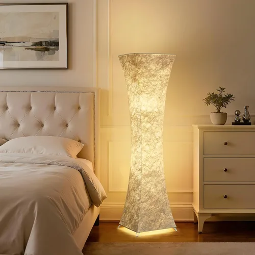 Miniatura 7 de GyroVu Lámpara de pie para sala de estar, 47" Lámparas de pie de esquina de pie con temperatura de color ajustable, lámpara de pie de columna