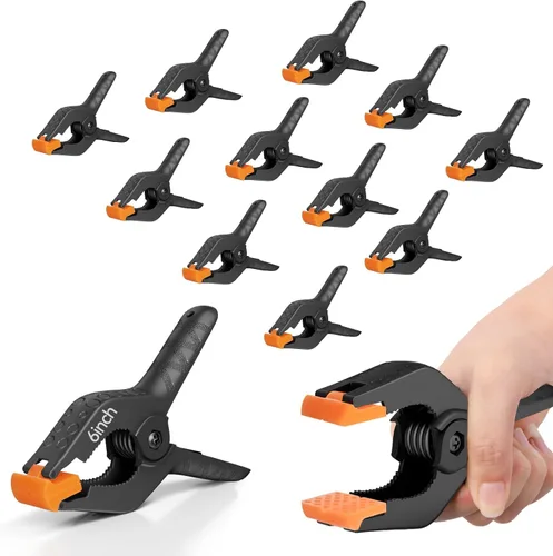 Miniatura 9 de EMART Paquete de 12 abrazaderas de resorte resistentes de plástico de 4.5 pulgadas, abrazaderas profesionales grandes para soporte de telón de negro