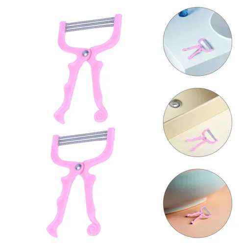 Miniatura 3 de Depilación facial para mujeres, diseño manual portátil; depiladora de cuerpo completo, sin dolor; 2 unidades de removedor rosa para cara, cuello