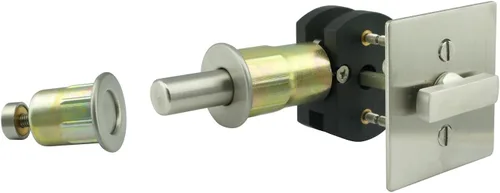 INOX BD Series - Cerradura de privacidad para puerta de granero, para pared de 3-3/4 a 4-3/4 pulgadas, borde cuadrado de 2.362 in, negro grafito