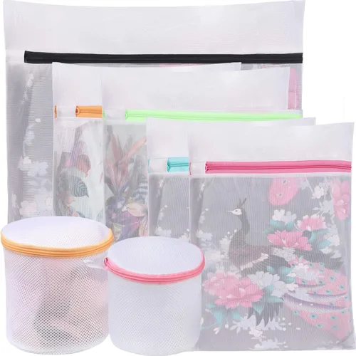 BAGAIL Bolsas de lavandería de malla para ropa interior íntima y delicada, juego de 7 piezas (1XL, 2L, 2M, 2 bolsas para sujetadores)